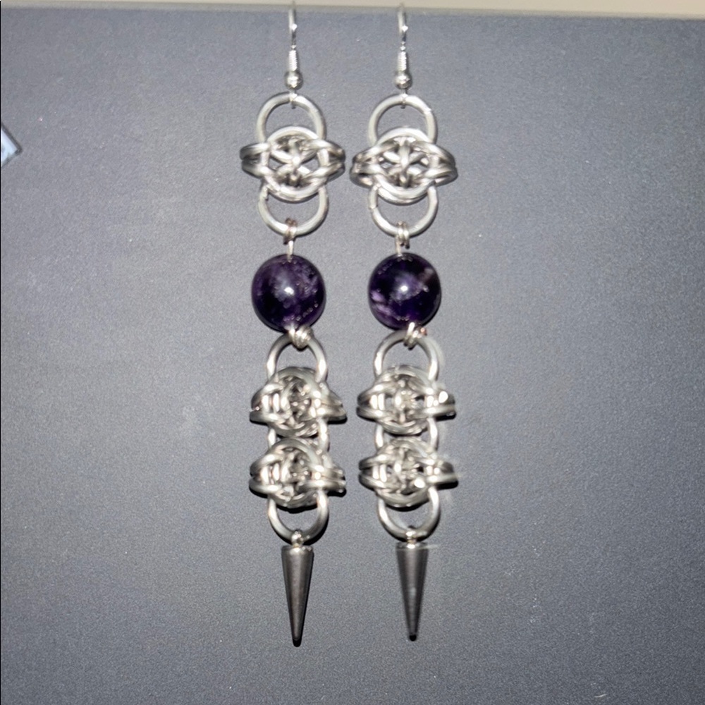 Elegant Black and Silver Dangle Earrings